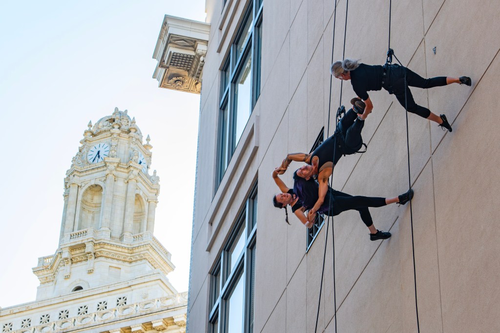 The vertical dancers who performed with Pink and at Yosemite