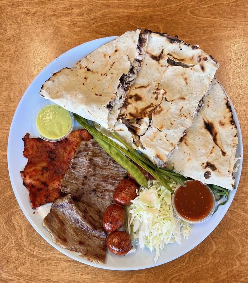 Plate of Oaxacan food.