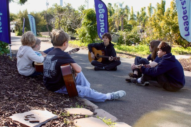 Students from The Grauer School performed and taught music to elementary students as part of their school-wide Day of Service. (Courtesy of The Grauer School)