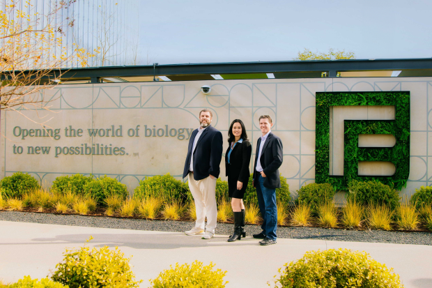 Element's three founders: Molly He, CEO; Michael Previte, CTO & SVP of advanced research; and Matthew Kellinger, VP of biochemistry.