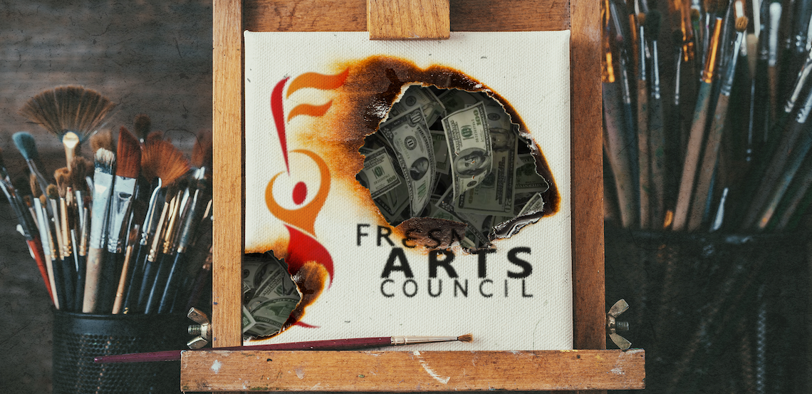 a smoldering painting with money behind the hole