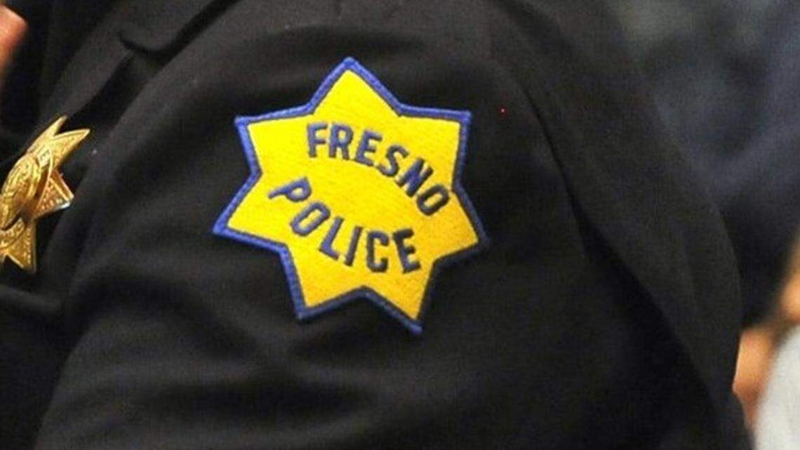 A Fresno police patch on Wednesday Oct. 16, 2019, at Fresno City Hall.