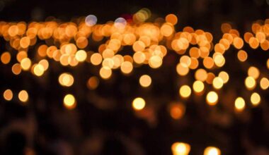 Photograph of candles blurred by a bokeh effect.