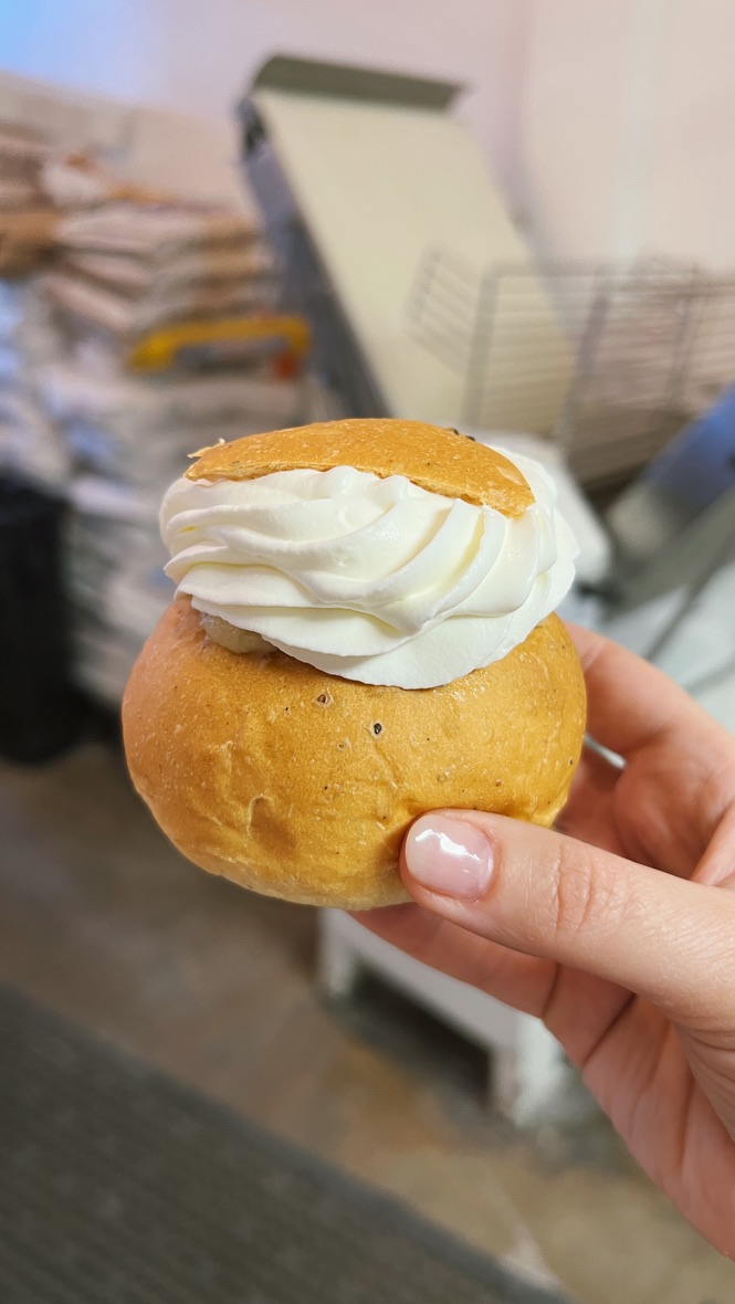 One of Cecilia Tolone’s semlor pastries. (Photo courtesy Cecilia Tolone).