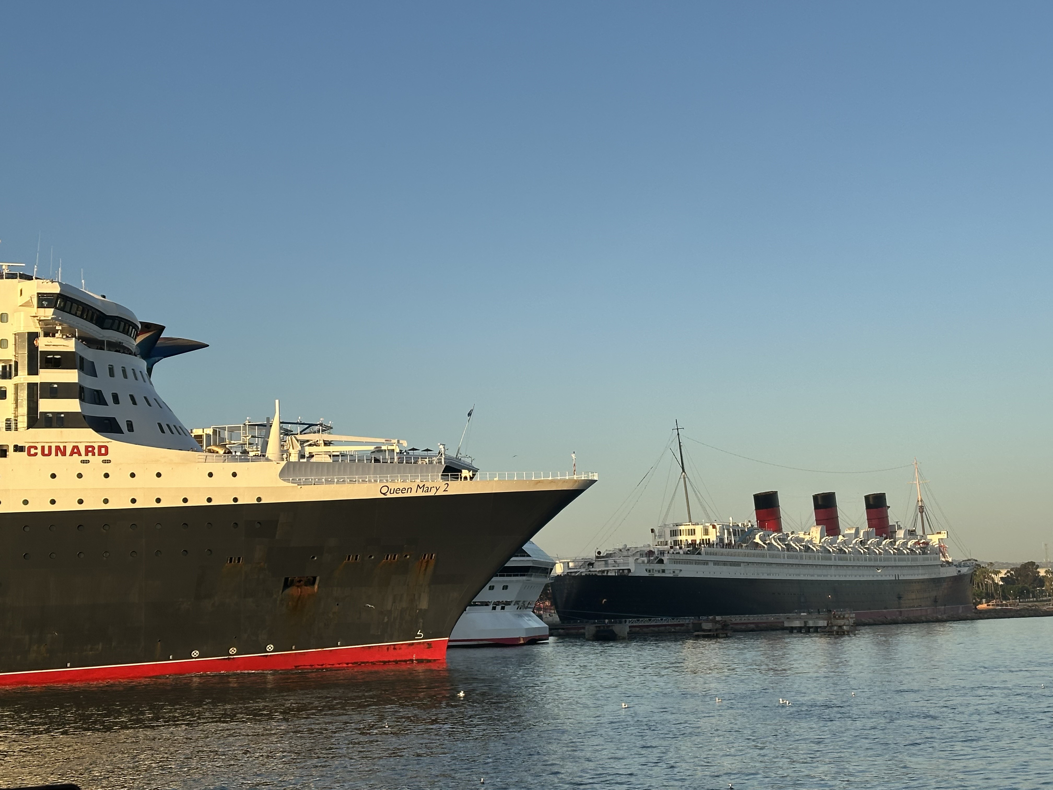 The Queen Mary 2 visited Long Beach and its older...