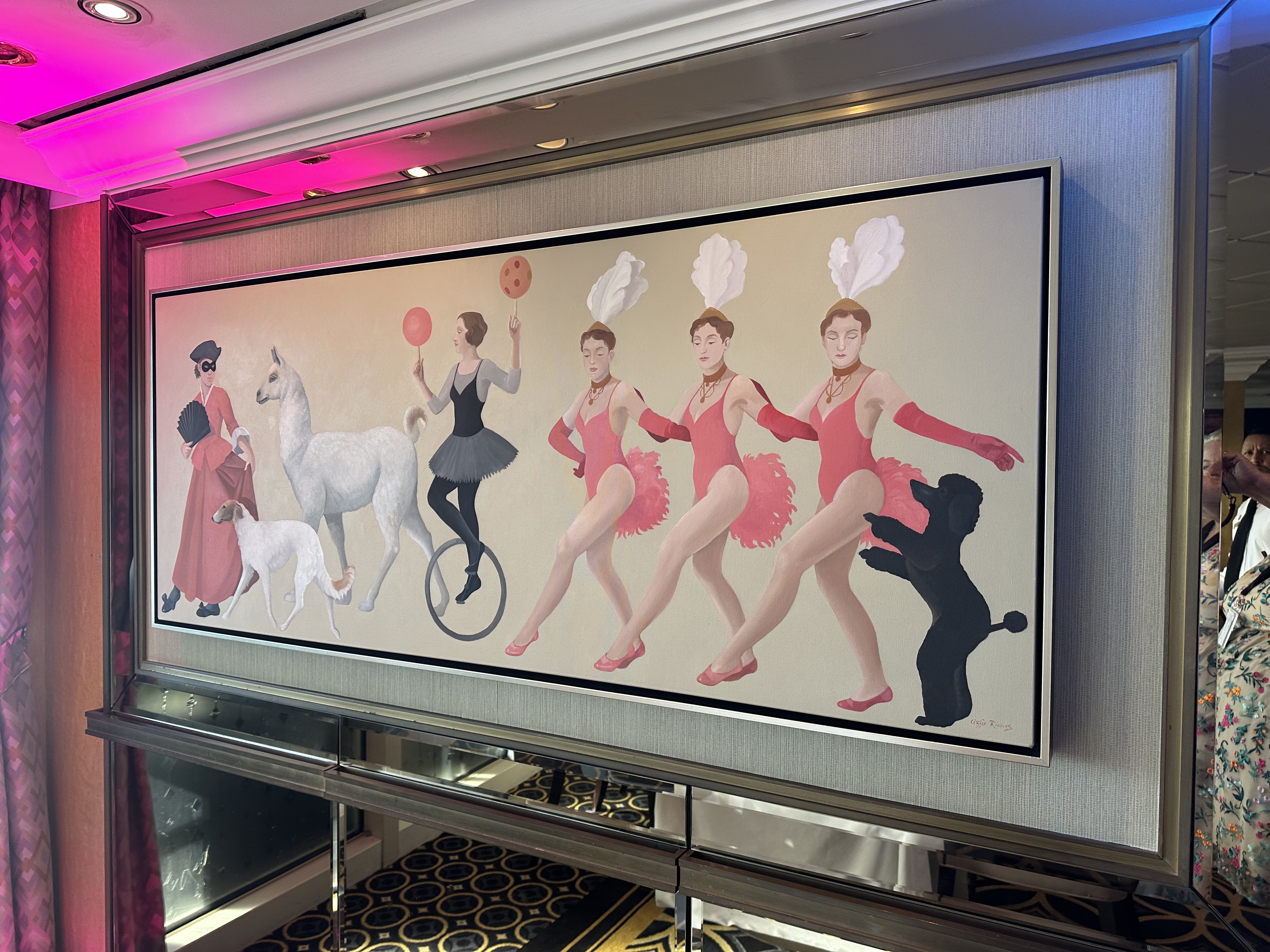 The artwork in the veranda on board QM2 is a...