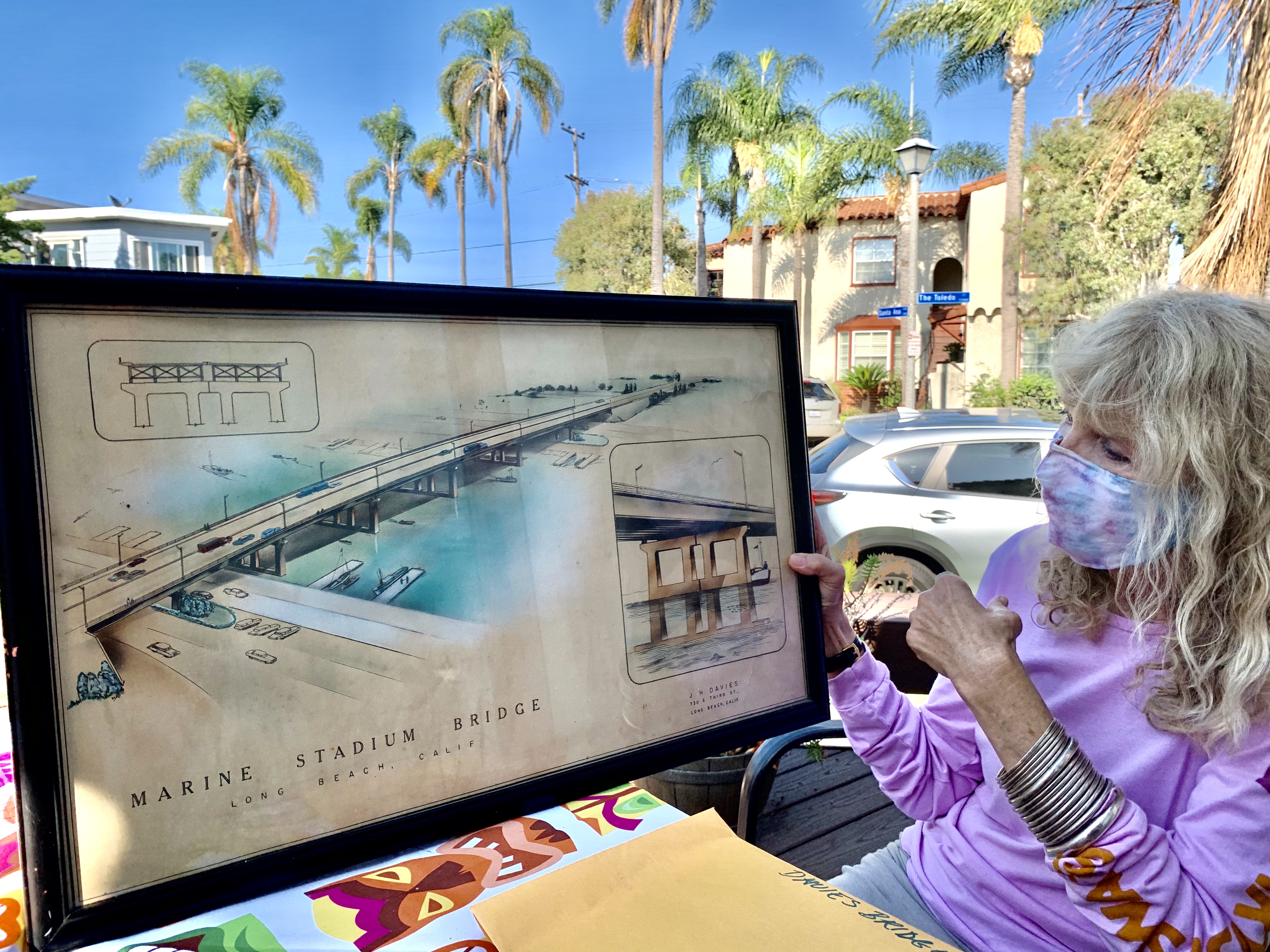 John Herbert Davies’s granddaugher, Rebecca Winston, holds the original concept...