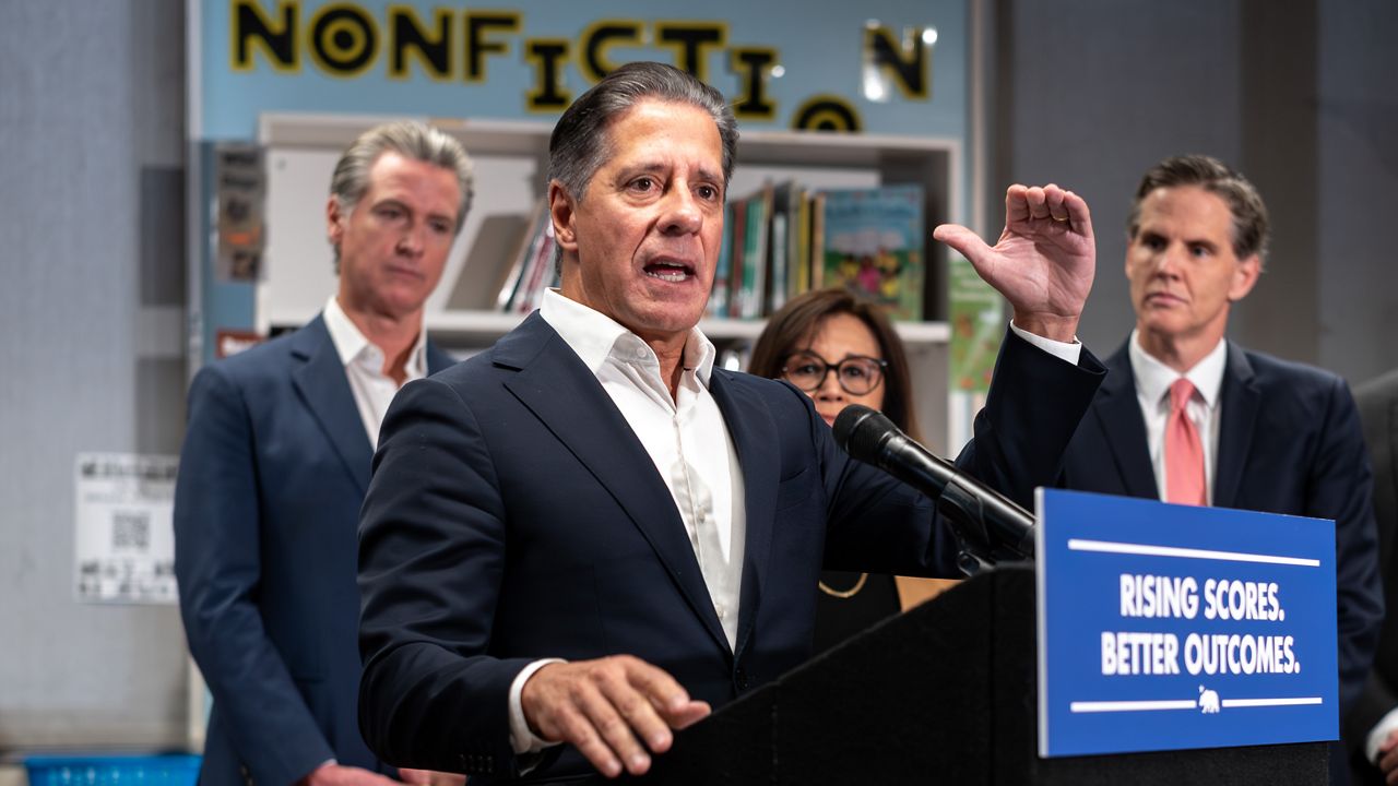 LAUSD Superintendent Alberto Carvalho speaks to the media during a signing of Bill AB1454 on Thursday, October 9, 2025. (Photo by David Crane/MediaNews Group/Los Angeles Daily News via Getty Images)
