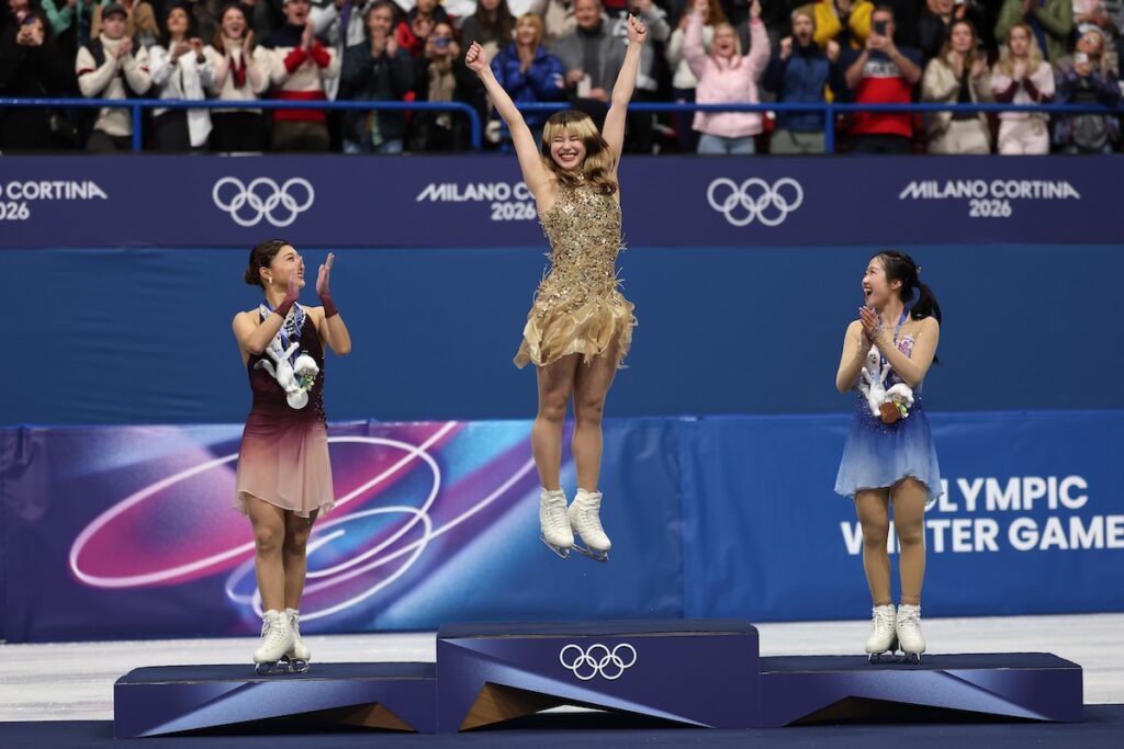 Alysa Liu on the podium at the olympics