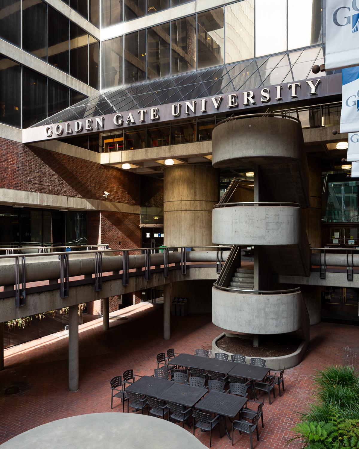 Golden Gate University sunken plaza view, image by Andrew Campbell Nelson