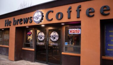 He Brews Coffee & Tea Company provides community and fresh brewed beverages