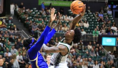 Hawaii wing Dre Bullock, seen attempting a dunk against Cal State Bakersfield at the Stan Sheriff Center last week, scored a season-high 26 points in a win at Long Beach State on Saturday.
