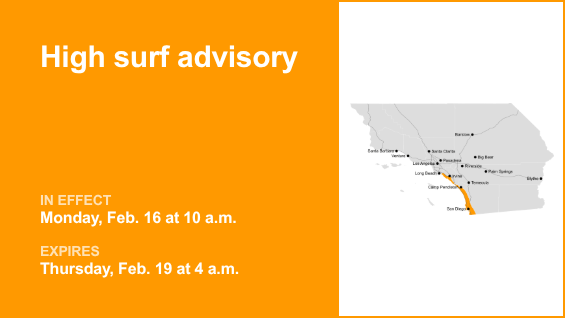 High surf advisory affecting Orange County Coast and San Diego County Coastal Areas from Monday to Thursday – Orange County Register