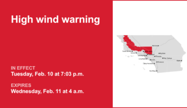 High wind warning active for 5 Freeway north of LA until early Wednesday morning – gusts to hit 60 mph – Orange County Register