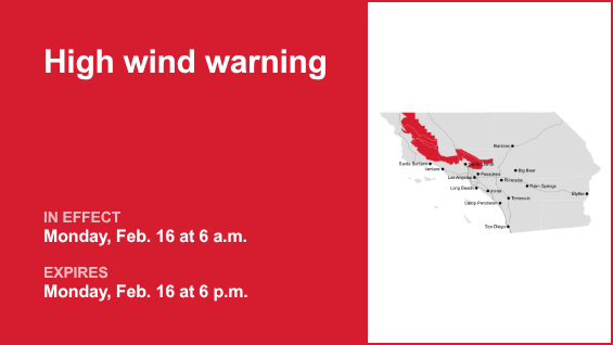 High wind warning in place for 5 Freeway north of LA for Monday – wind gusts reaching 55 mph – Orange County Register