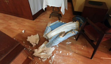 LA bishop holds reparation Mass inside desecrated Catholic school gym