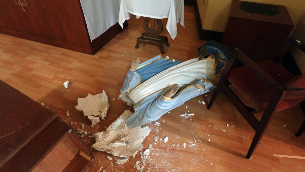LA bishop holds reparation Mass inside desecrated Catholic school gym