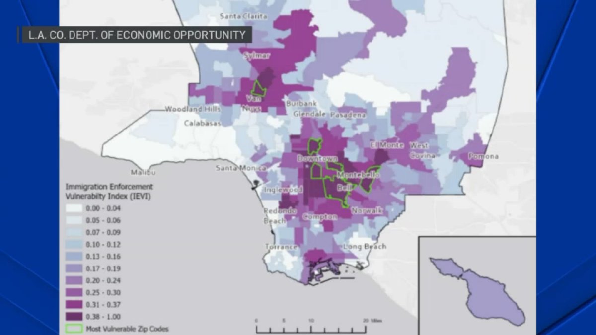See which LA neighborhoods are more vulnerable to immigration enforcement operations – NBC Los Angeles