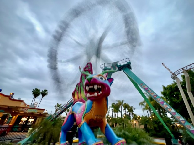 La Revolucion pendulum swing ride in the refreshed Fiesta Village themed land at Knott's Berry Farm. (Brady MacDonald/Orange County Register)