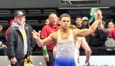 Clovis’ James Curoso at the Central Section Masters. Curoso won his round of 16 match at the CIF state championships in Bakersfield on Thursday, Feb. 26, 2026.