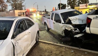 DUI suspect detained after striking four parked cars