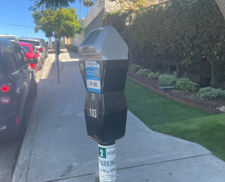 A parking meter in San Diego. (Jennifer Vigil/Times of San Diego)