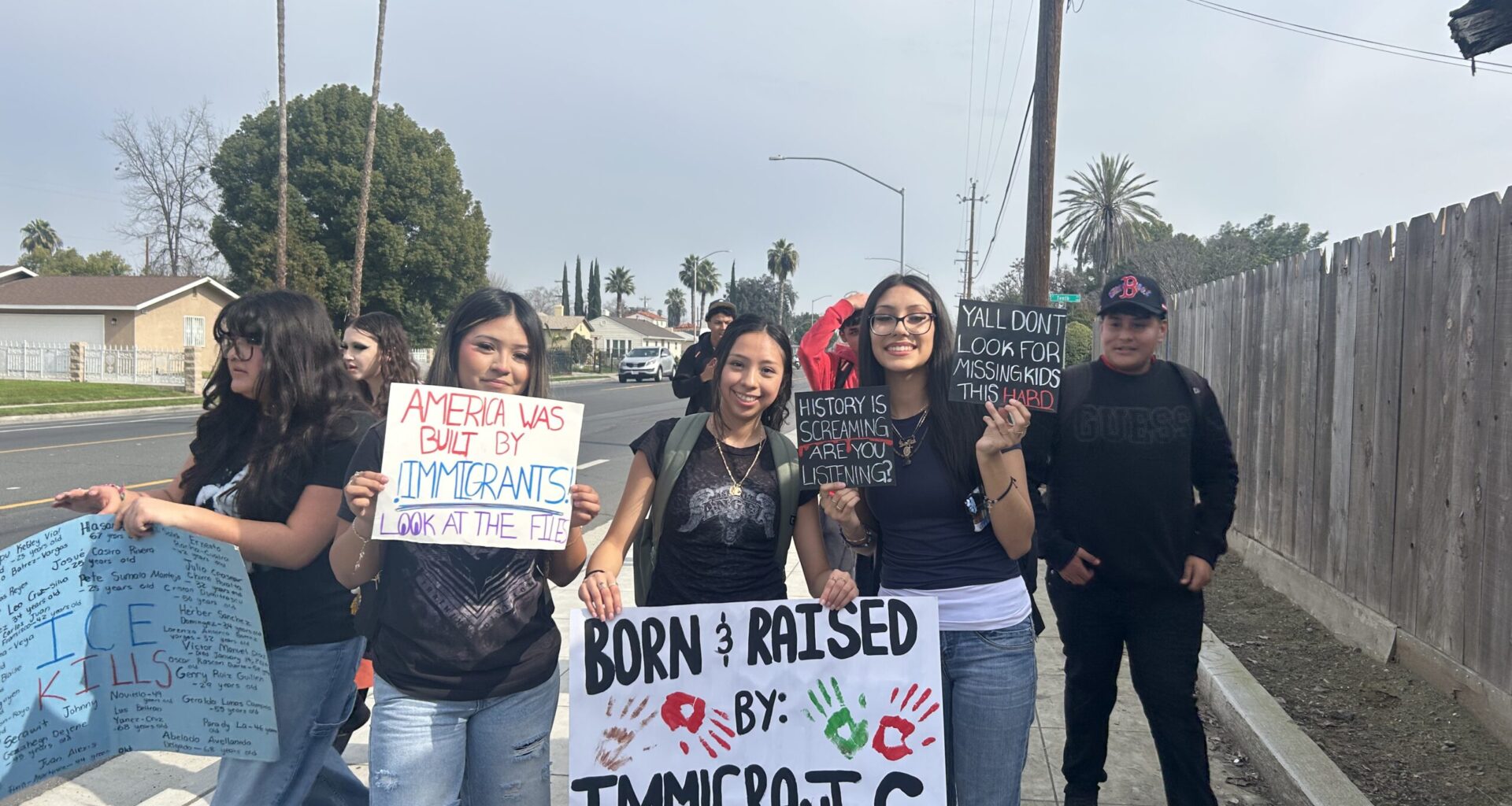 Hundreds of Roosevelt High Students March to City Hall in Protest of ICE