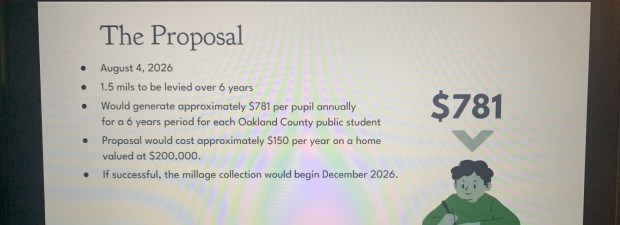 If approved, Oakland County would be the ninth in the state to implement a dedicated school millage.

file photo 