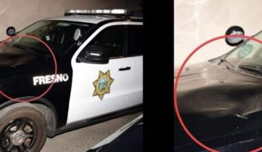 Police said three people are accused of vandalizing a Fresno patrol vehicle in late January and were arrested.