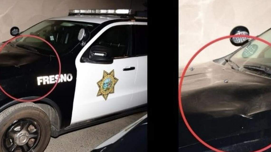 Police said three people are accused of vandalizing a Fresno patrol vehicle in late January and were arrested.