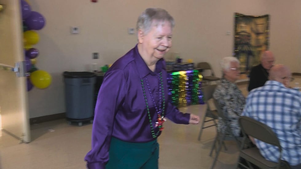 Members of Long Beach high Student Council put on a show, performing line dances for the...