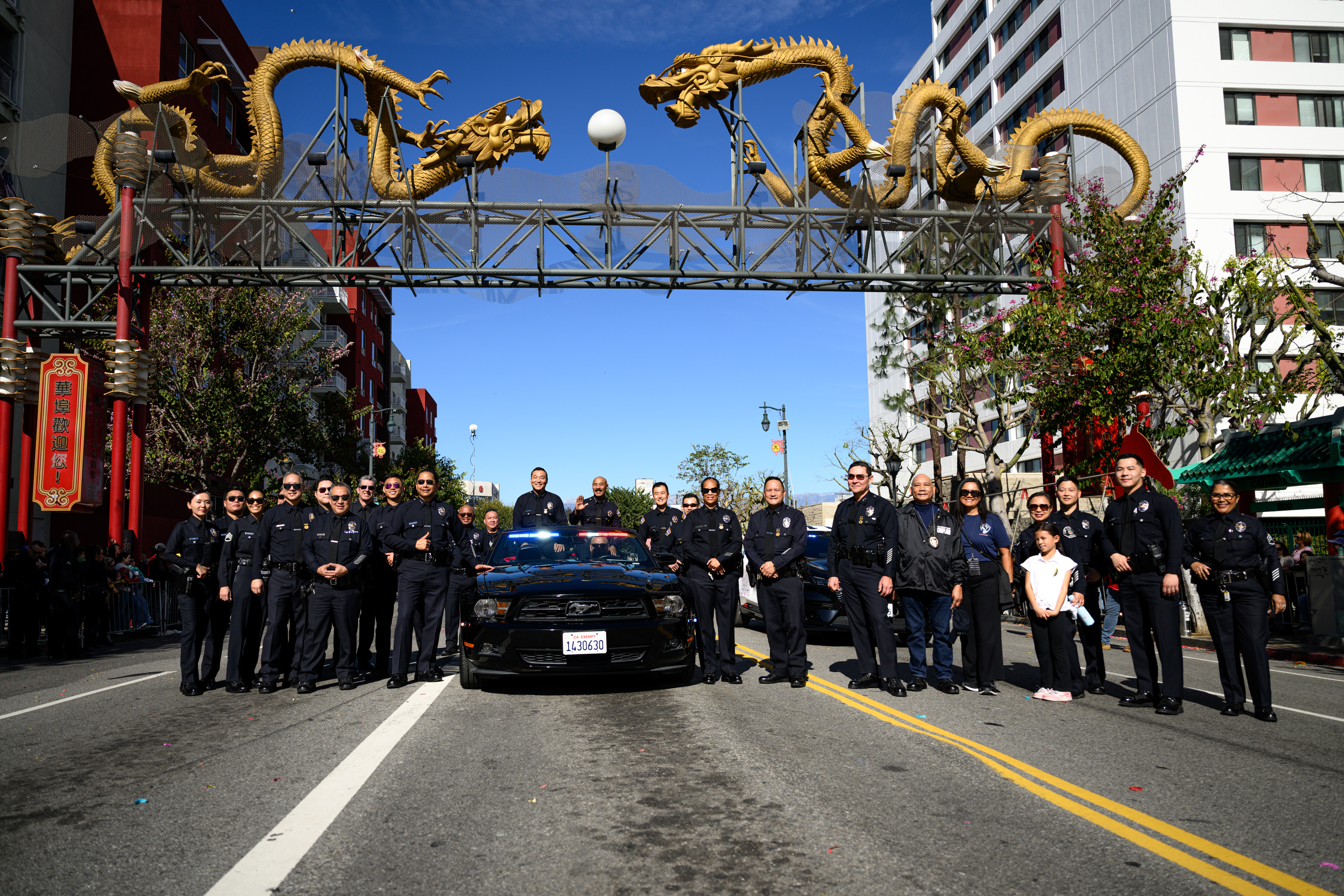 The Los Angeles Police Department poses in front of the...