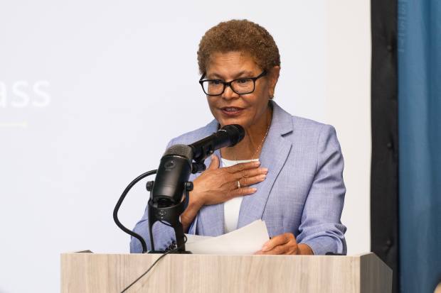 Mayor Karen Bass speaks during a press conference announcing the results of the 2025 Greater Los Angeles Homeless Count in Los Angeles on Monday, July 14, 2025. (Photo by Drew A. Kelley, Press-Telegram/SCNG)