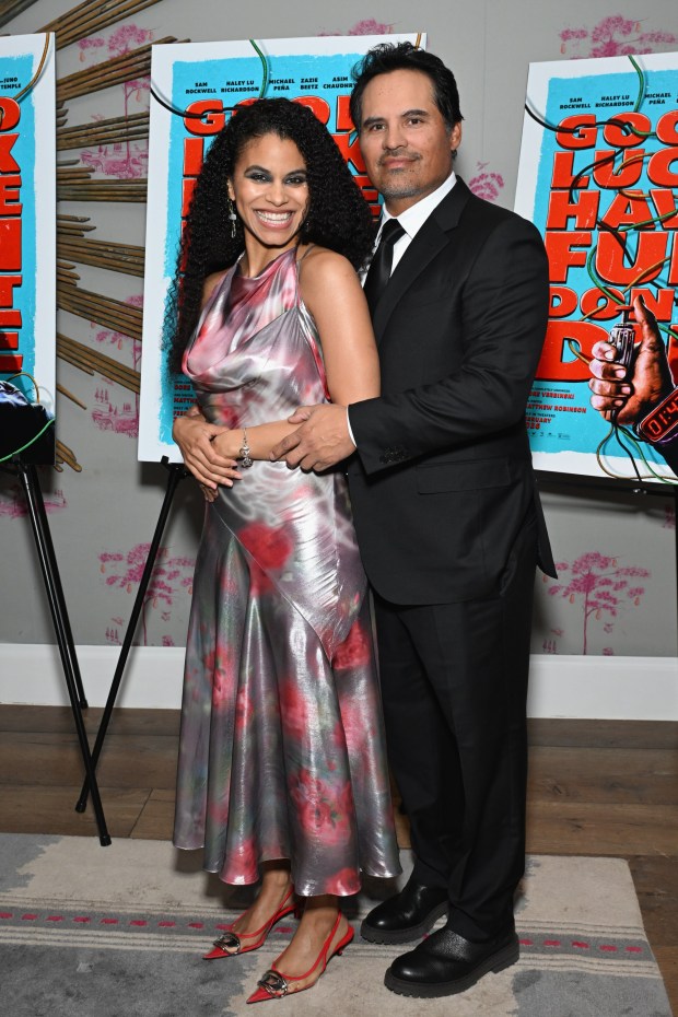 Zazie Beetz and Michael Peña attend a special screening of "Good Luck, Have Fun, Don't Die" in New York City on Jan. 27, 2026. (Photo by Slaven Vlasic/Getty Images for Briarcliff Entertainment)