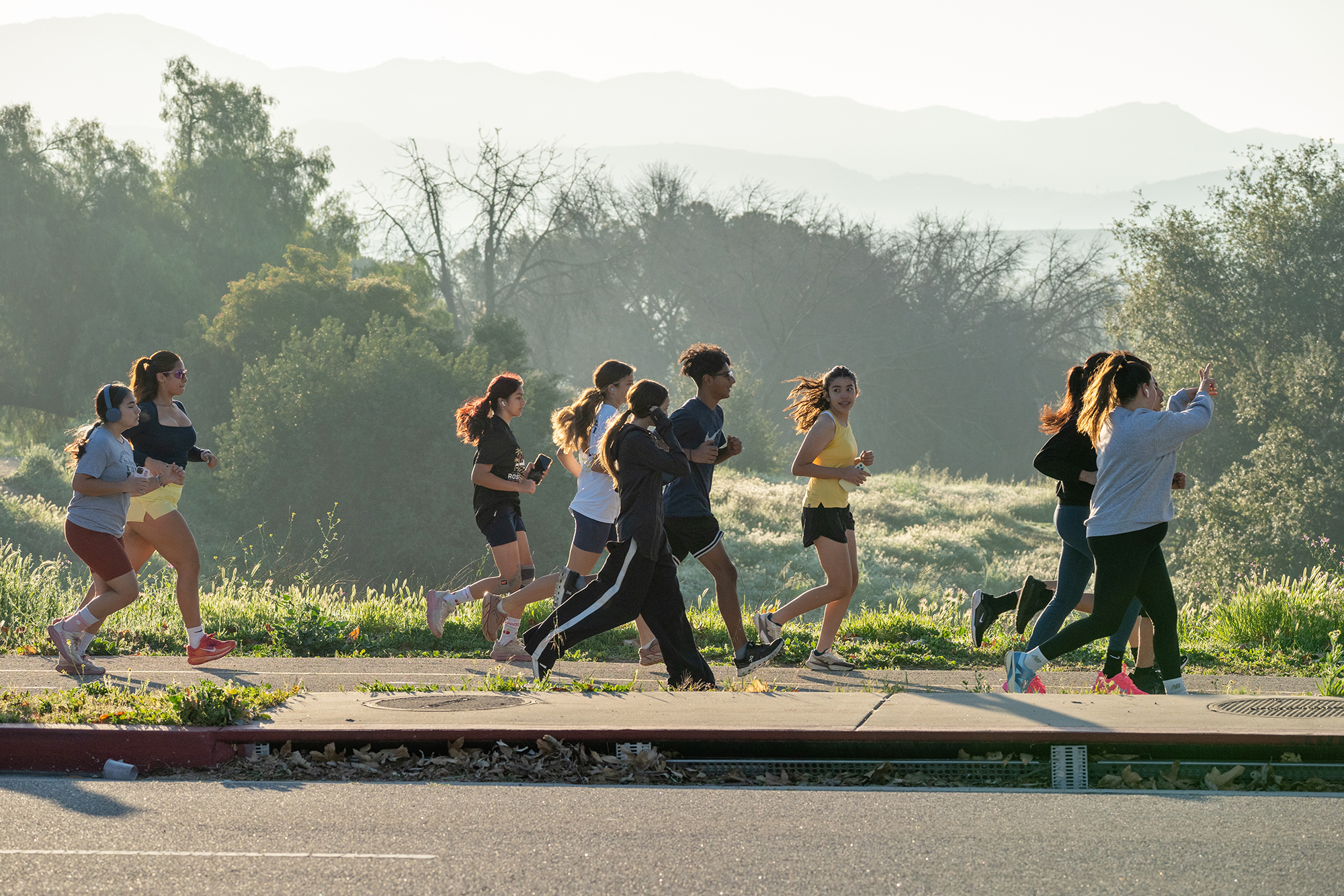A group of joggers set off at the start of...
