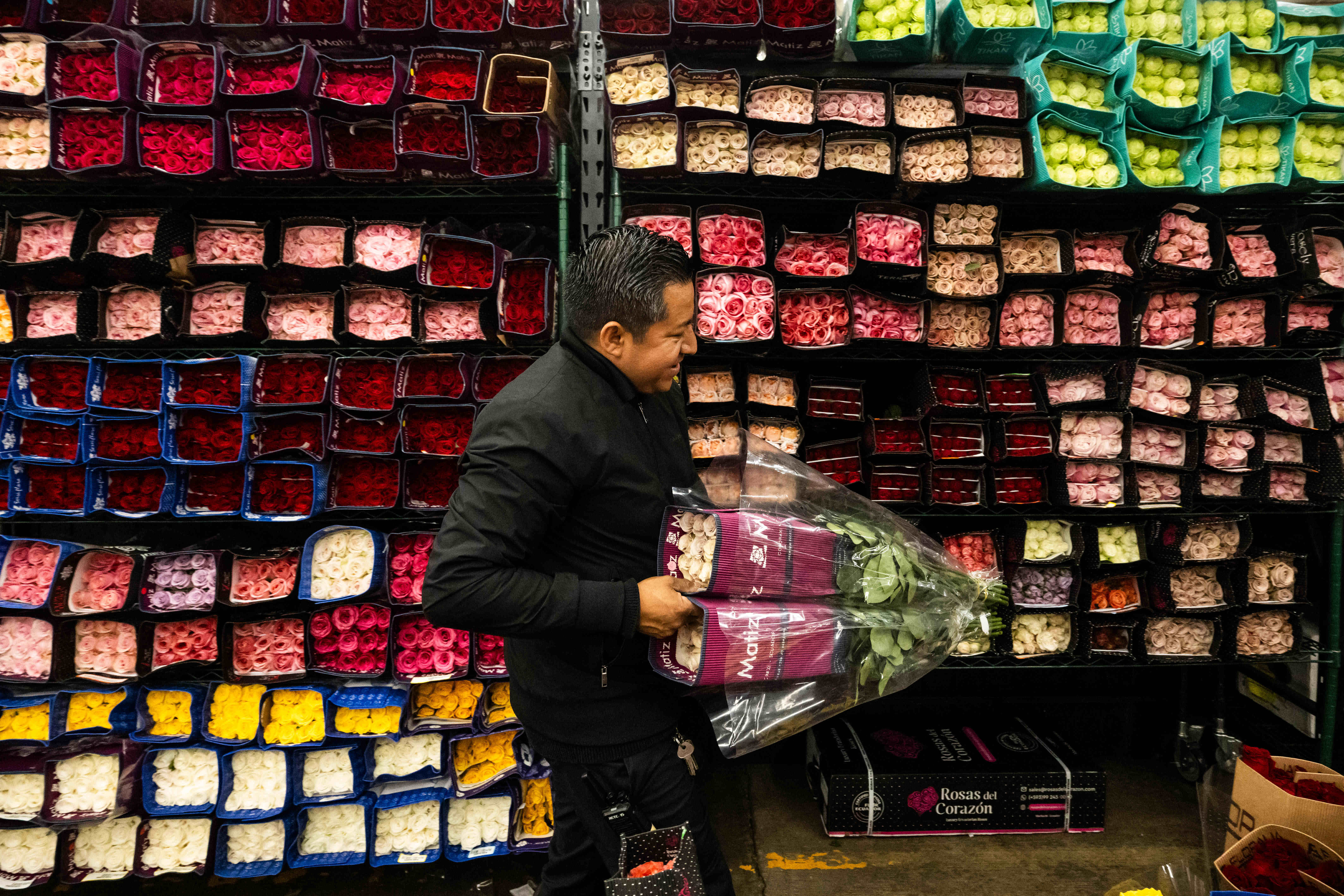 Jenaro Sanchez keeps roses stocked for Valentineâs Day at his...