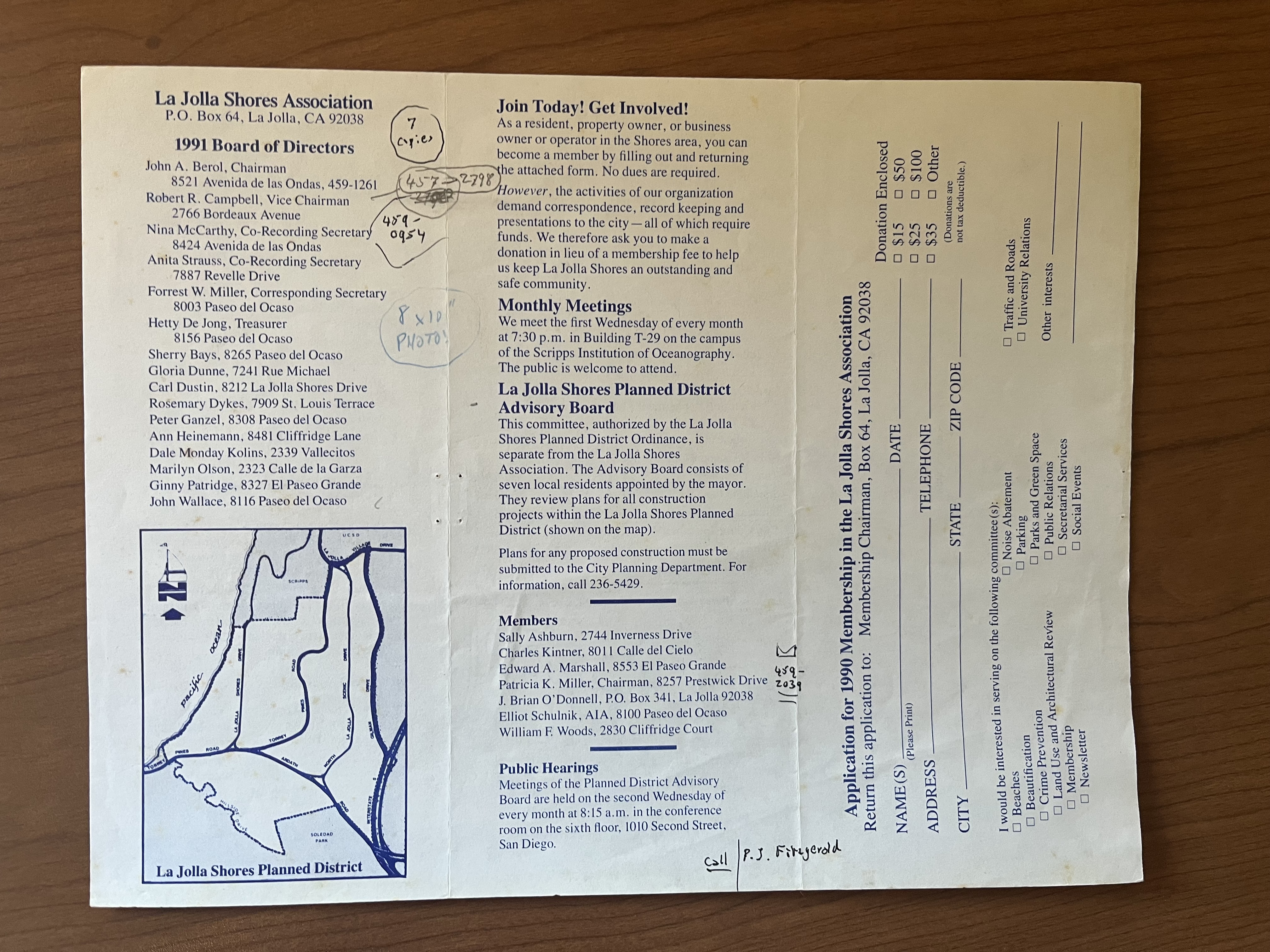 A pamphlet from 1991 shows the La Jolla Shores Association’s...