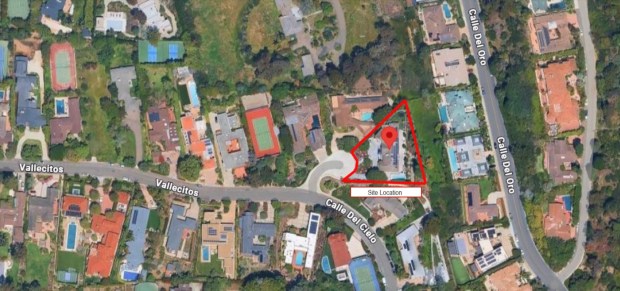 The property at 2486 Vallecitos Court is part of a three-house cul-de-sac in La Jolla Shores. (Screenshot by Noah Lyons)
