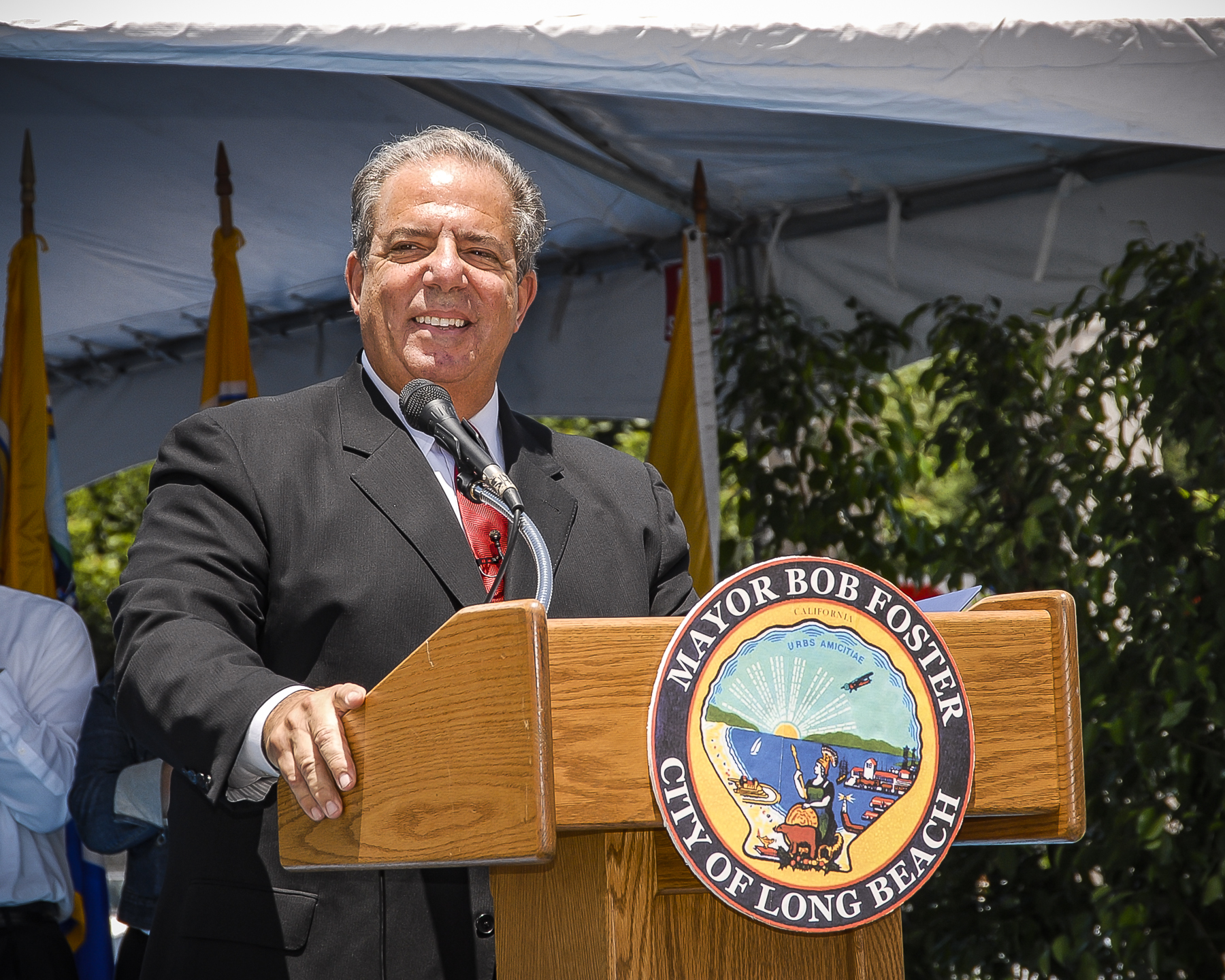 Bob Foster, shown here at one of his inaugural addresses,...