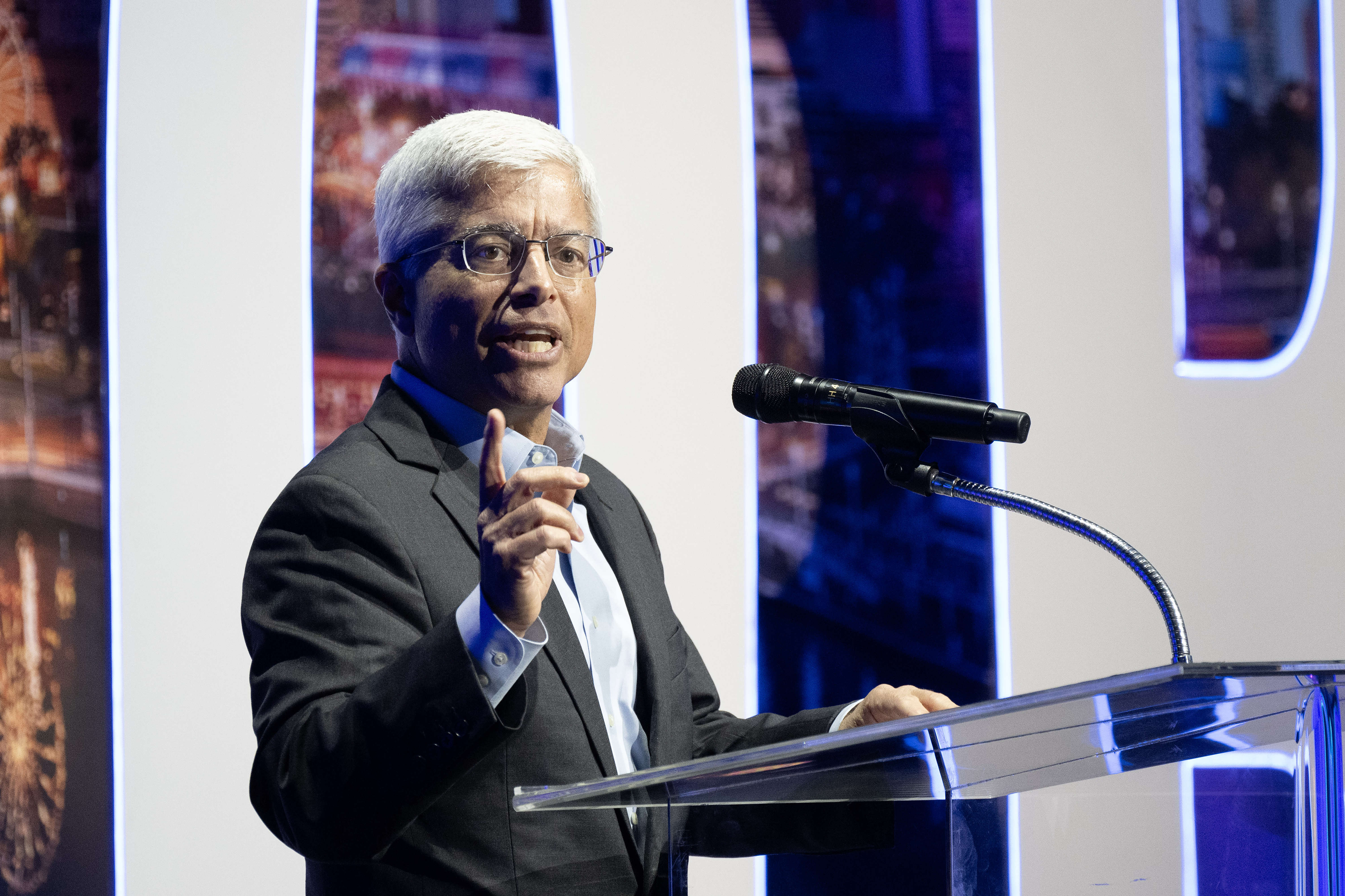 CEO and President of Edison International Pedro Pizarro speaks during...