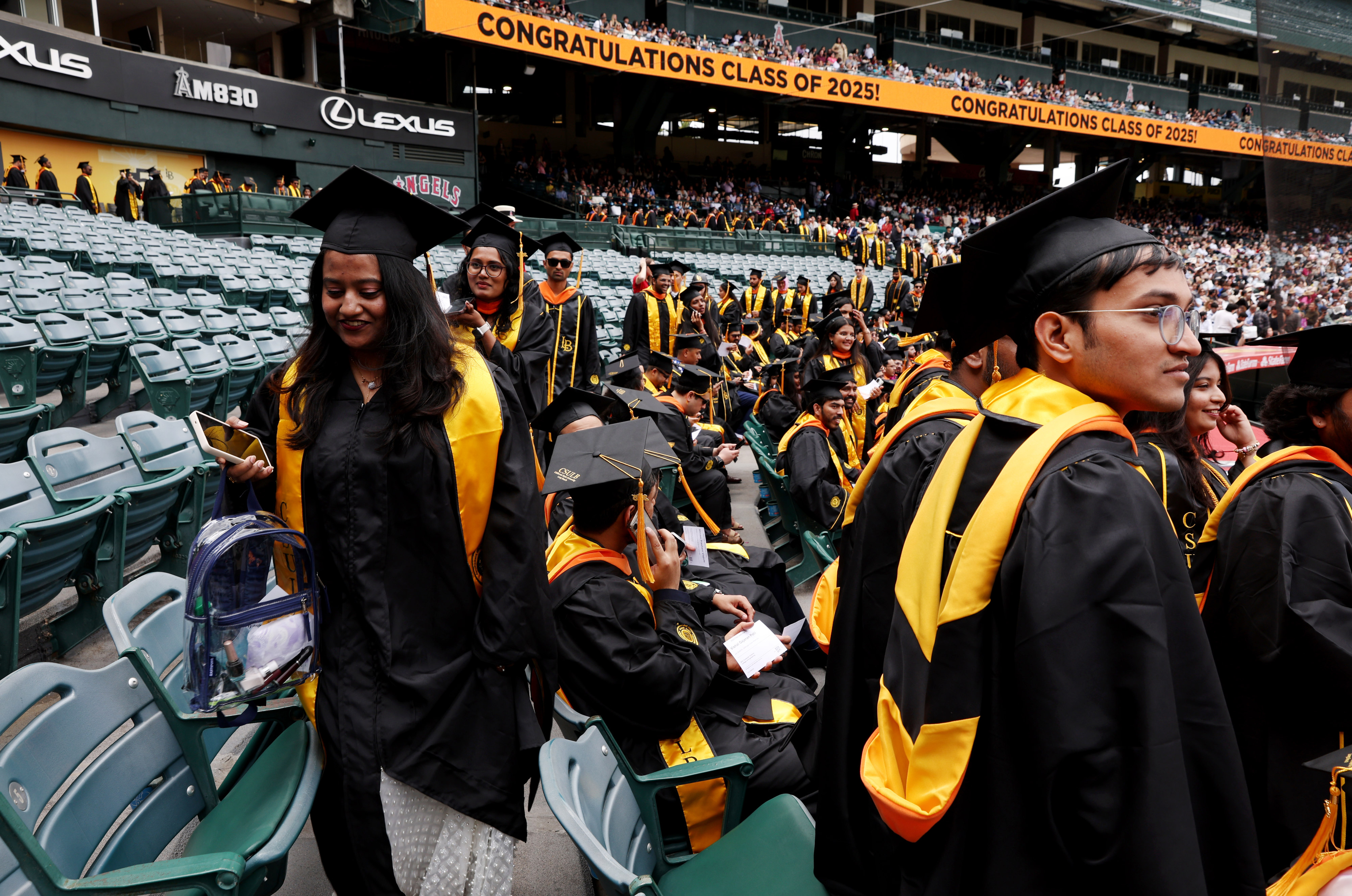 Cal State Long Beach College of Engineering graduates take their...