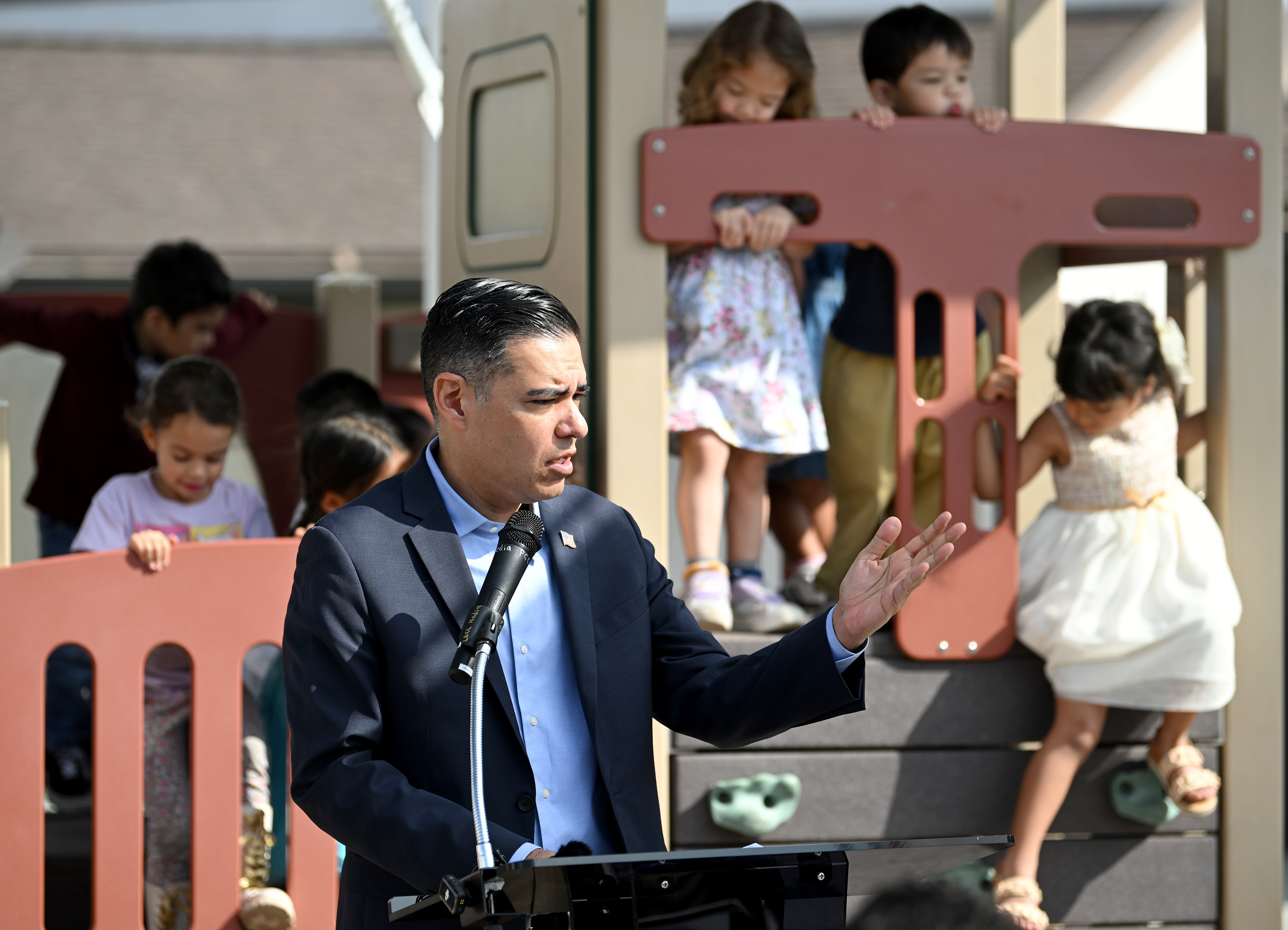 Congressman Robert Garcia is joined by Board of Trustees President...