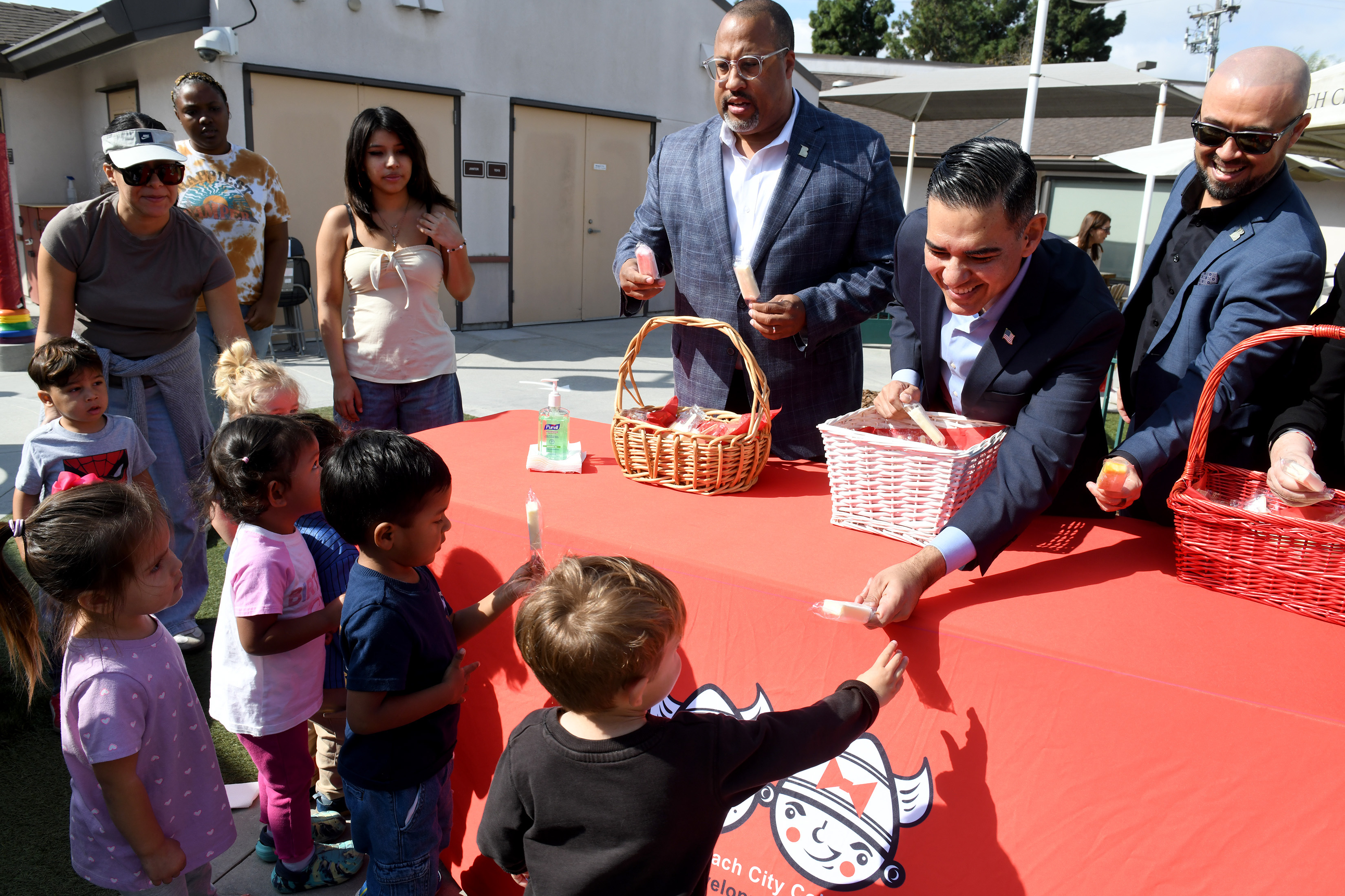 Congressman Robert Garcia is joined by Board of Trustees President...