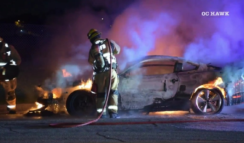 Street takeover in Long Beach leaves 1 car engulfed in flames, 2 people injured in separate crash – Press Telegram