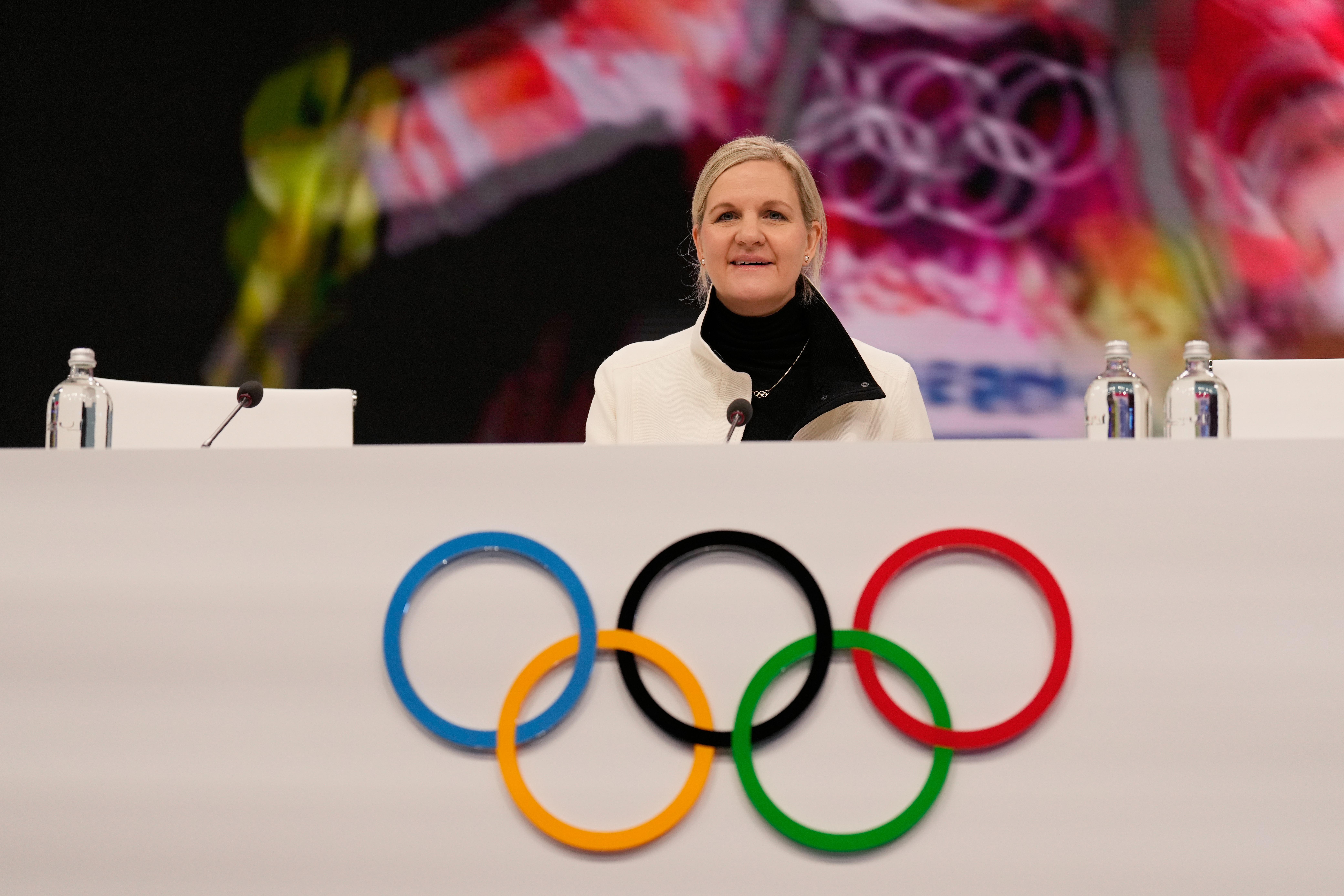 IOC President Kirsty Coventry attends the opening of the IOC...