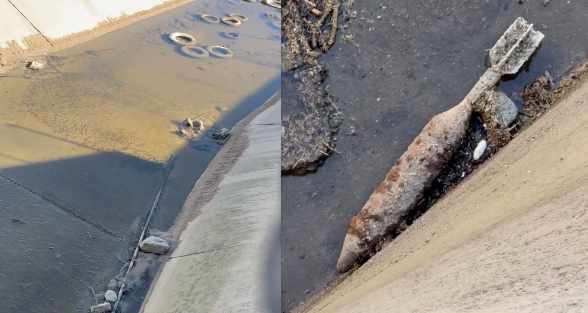 Woman Walking Discovers Military Ordnance in California Aqueduct in Hesperia