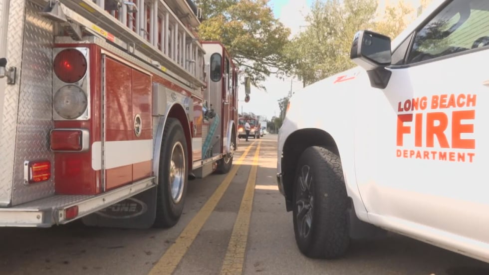 First responders on the scene of a gas line rupture on Feb. 27.