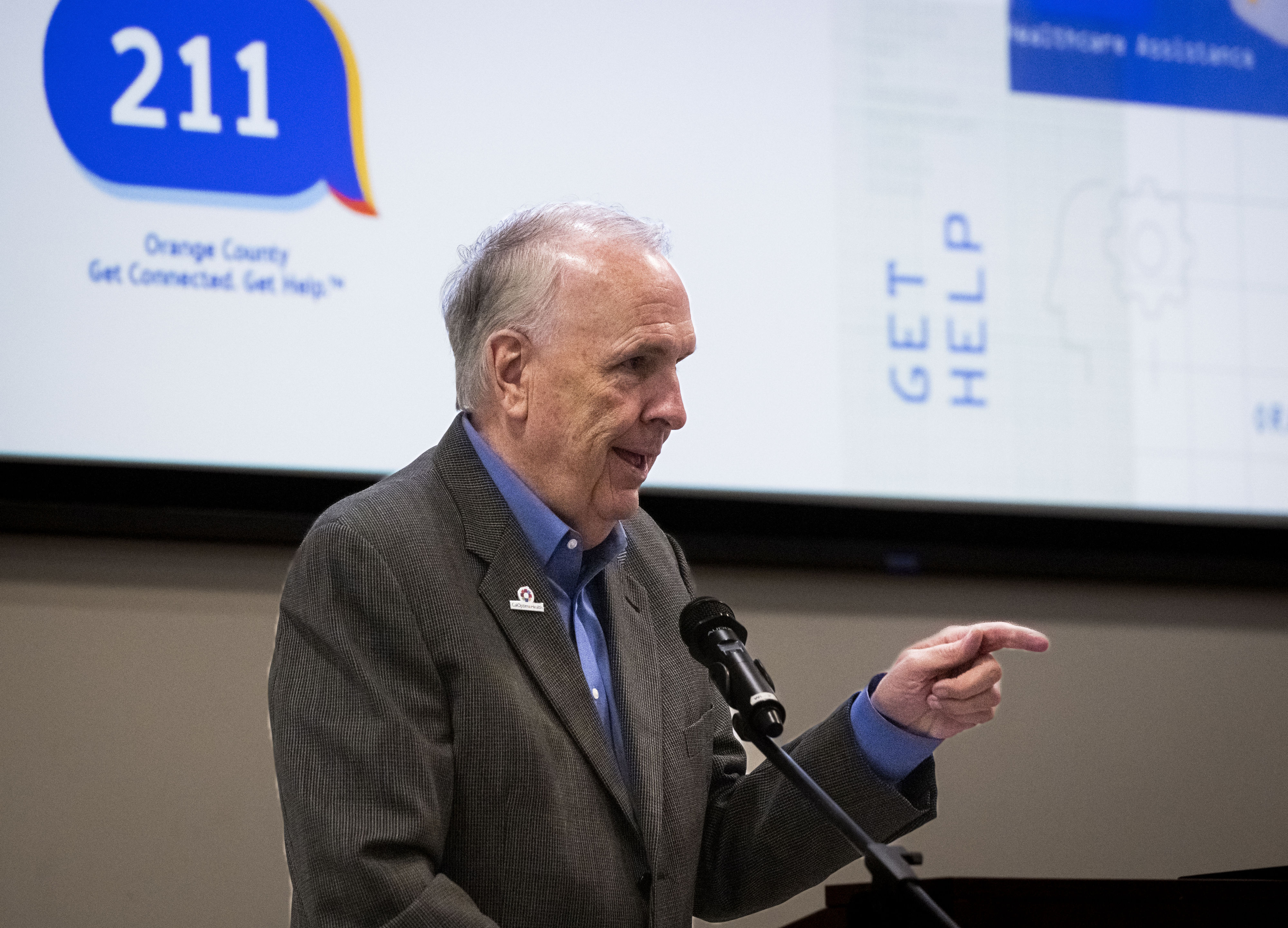 Michael Hunn, CEO of CalOptima Health, speaks during The Pulse...