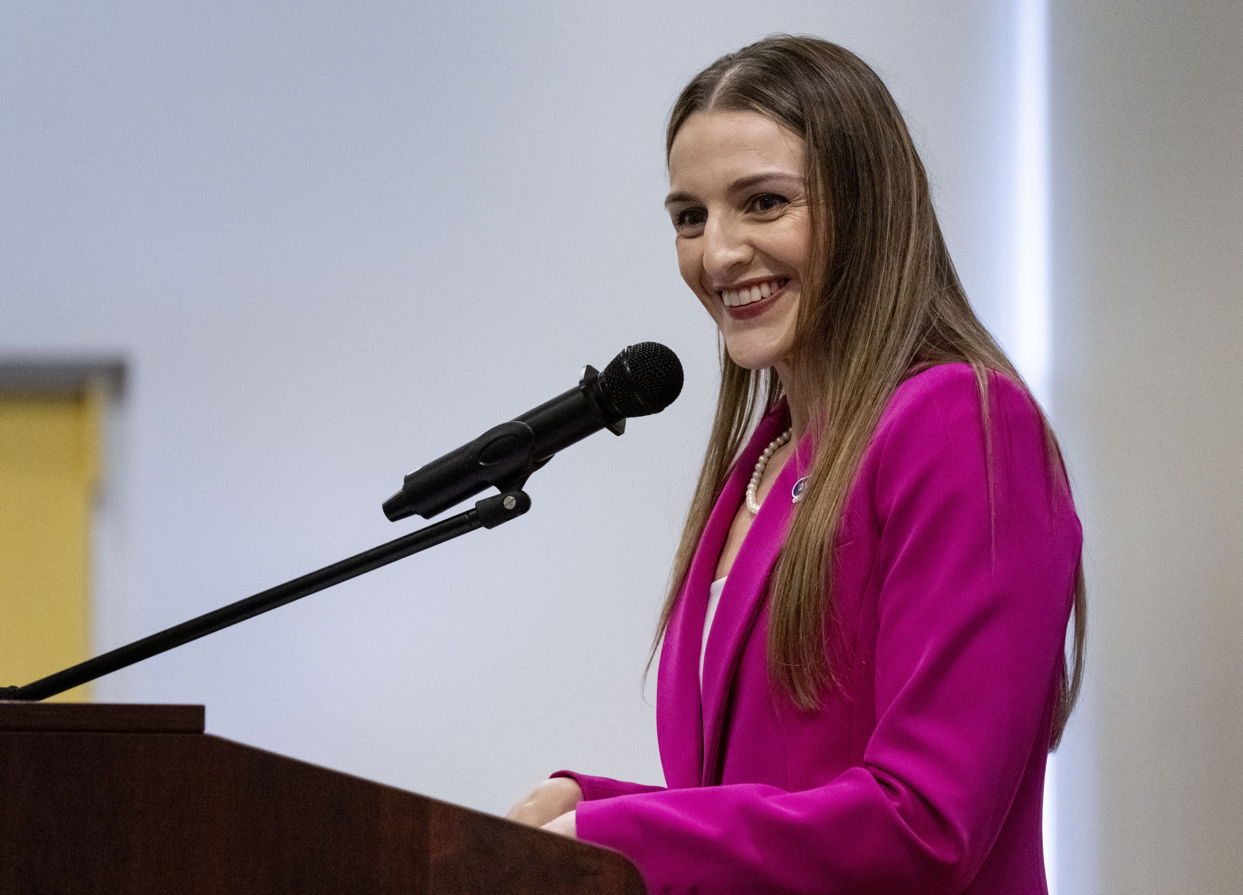 Elizabeth Andrade with 2-1-1 Orange County speaks during The Pulse...