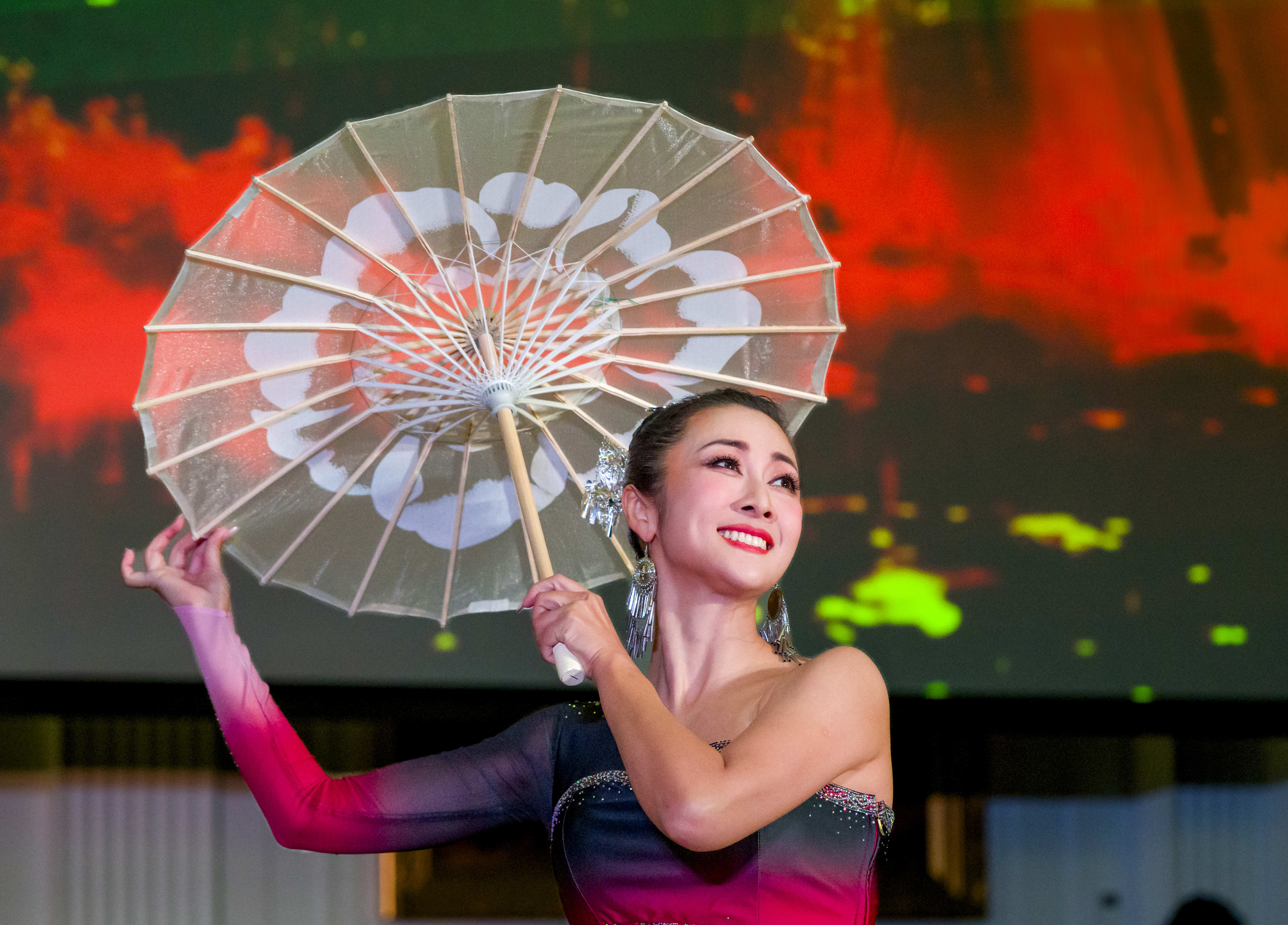The China National Dance Gold Awardee, Coco Lui, performs to...
